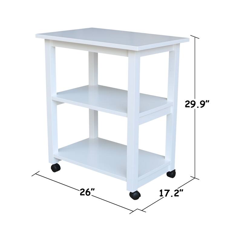 Porch & Den Estelle Solid Wood Microwave Kitchen Cart