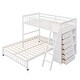 preview thumbnail 6 of 10, Wooden Twin Over Full Bunk Bed With Six Drawers And Flexible Shelves,Bottom Bed With Wheels