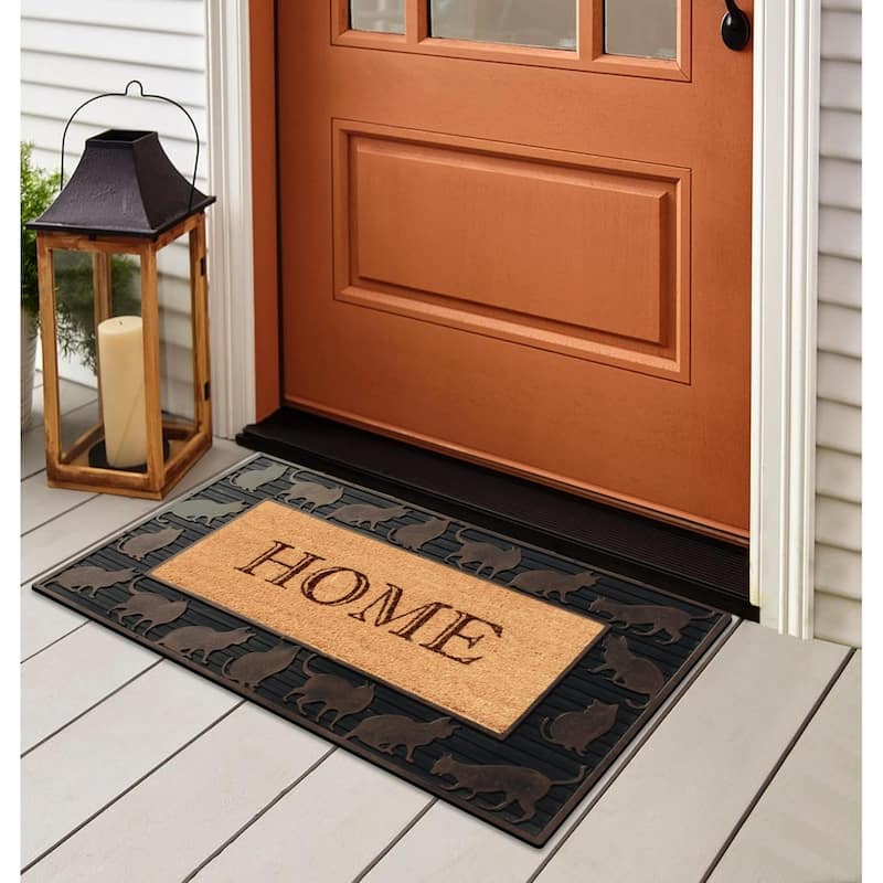A1HC Rubber and Coir Home Design Copper Finished Decorative Doormat 18"X30"
