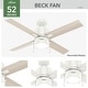preview thumbnail 15 of 13, Hunter 52" Beck Ceiling Fan with LED Light Kit and Pull Chain - Transitional, Modern, Farmhouse