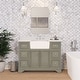 preview thumbnail 8 of 30, KitchenBathCollection Zelda 48" Farmhouse Bathroom Vanity with Quartz Top Weathered Gray