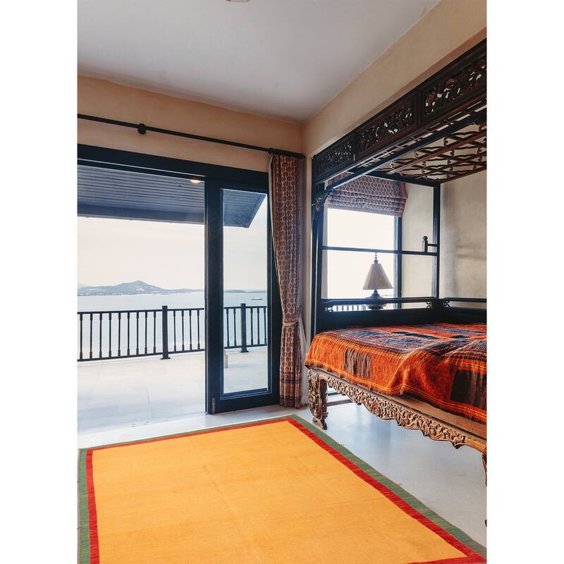 ECARPETGALLERY Flat-Weave Kashkuli Light Orange Wool Tapestry Kilim - 6'5 x 7'6
