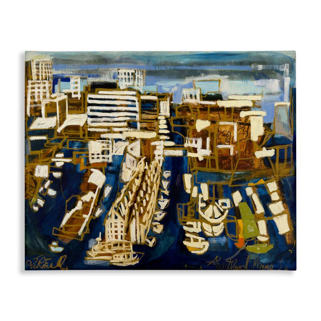 Stupell Bold Abstract Cityscape Canvas Wall Art Design By Erin McGee Ferrell