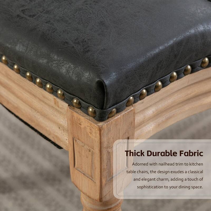 Upholstered French Style Nailhead Dining Chairs(Set of 4)