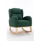 preview thumbnail 76 of 98, Teddy Fabric Upholstered Rocking Armchair with Solid Wood Frame & Legs, Cozy Ergonomic Lounge Chair with Soft Cushioning