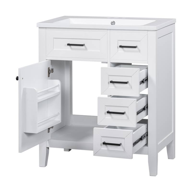 30" Bathroom Vanity with Sink Combo, Bathroom Cabinet with Drawers, Solid Frame and MDF Board