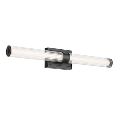 Kichler Lighting Laurene 31" Linear Bath Bar Large LED with Clear Fluted Glass in Black