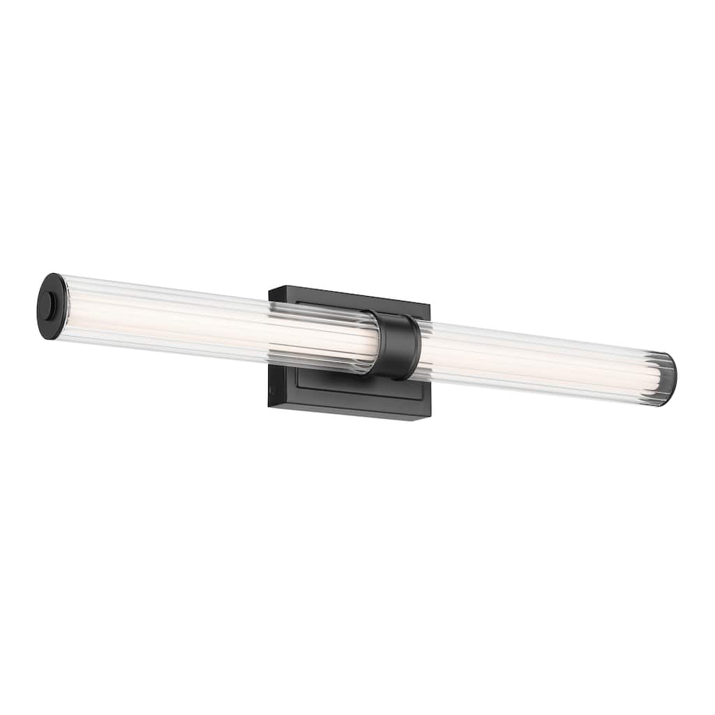 Kichler Lighting Laurene 31" Linear Bath Bar Large LED with Clear Fluted Glass in Black