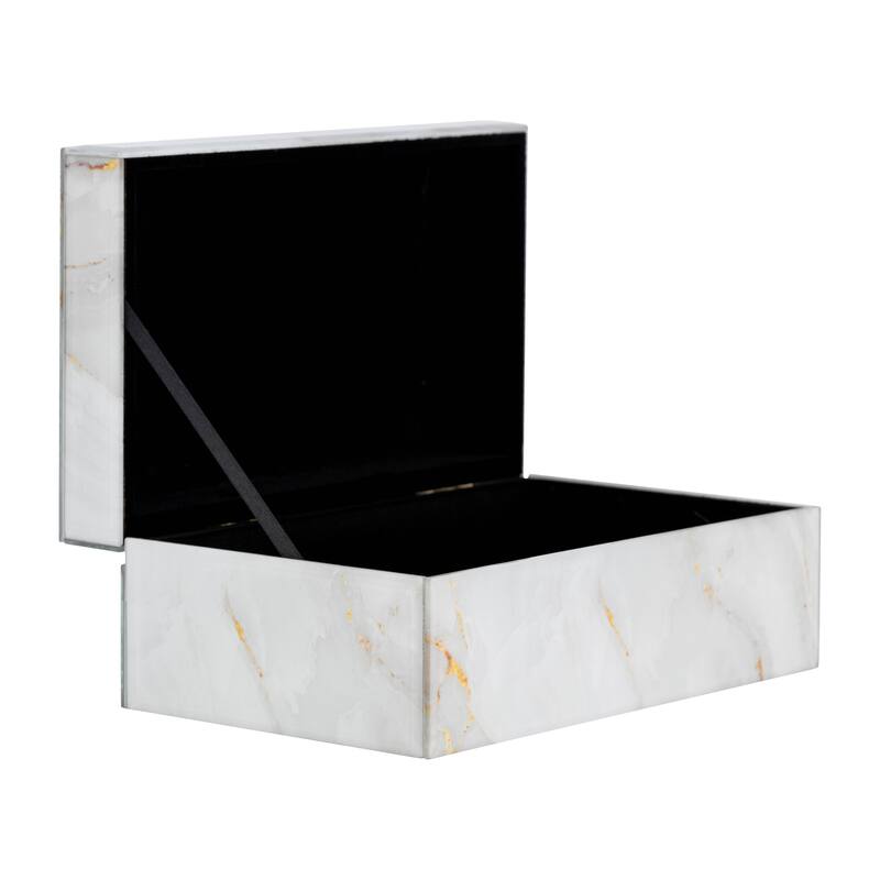 Modern Statement Decorative Box with Abstract Finish and Lid