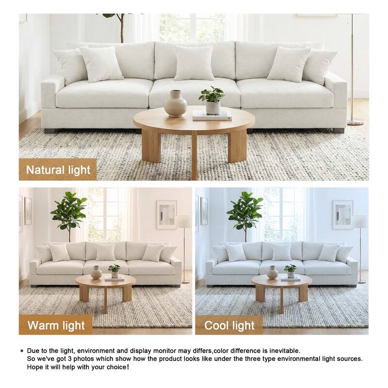 Oversized Chenille Modular Sectional Sofa With Deep Seat