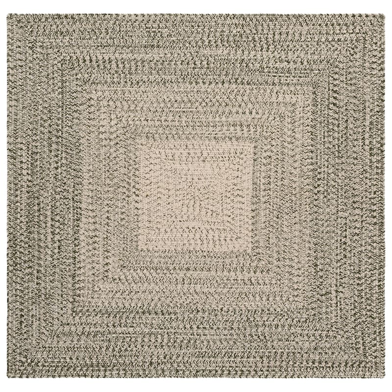SAFAVIEH Handmade Braided Aubane Casual Rug - 5' Square - Beige/Green