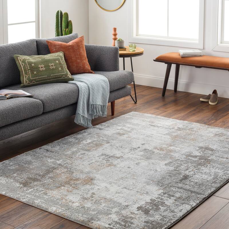 Artistic Weavers Aaina Modern Abstract Area Rug - 4' x 6' - Grey/Camel