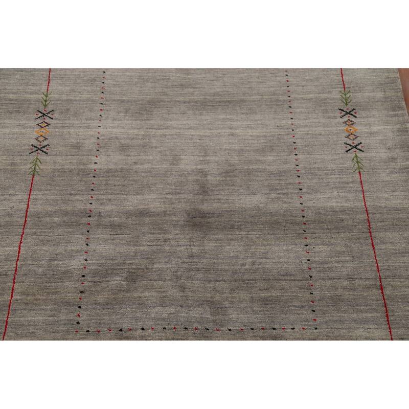 Striped Gabbeh Oriental Area Rug Handmade Contemporary Wool Carpet - 5'1"x 7'10"
