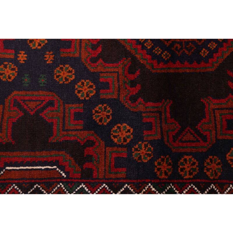 ECARPETGALLERY Hand-knotted Teimani Dark Navy Wool Rug - 3'11 x 6'2