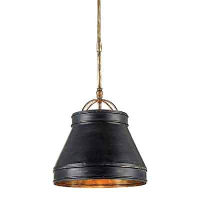 Currey & Company Lumley Black Pendant - 14"h x 13"dia