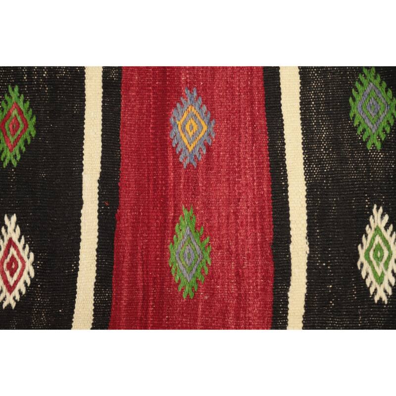 Hand Woven Oriental 100% Wool Carpet Southwestern Tribal Multi-Colored Kilim Area Rug - 10' 3'' X 5' 6''