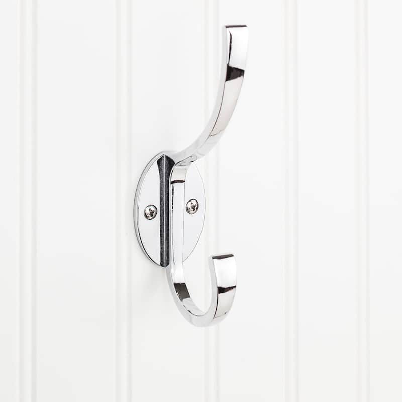 Elements Hooks Double Robe Hook - Polished Chrome