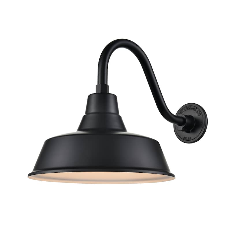 R Series 1-Light Classic Warehouse Shade Satin Black - Satin Black