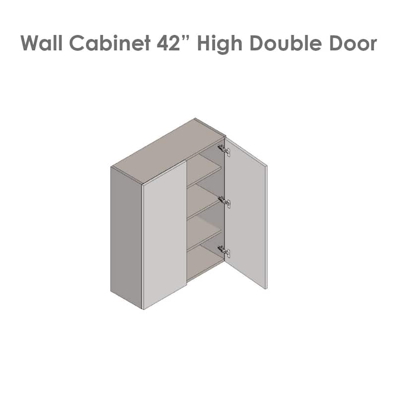30" x 42" Wall Cabinet-Double Door-Grey - 30 x 42 x 12