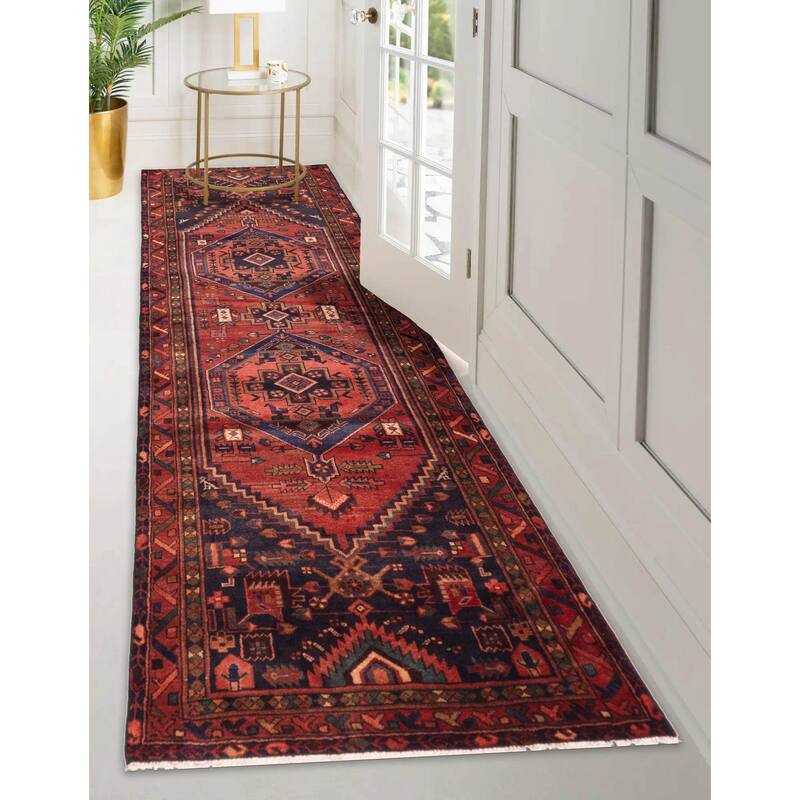 ECARPETGALLERY Hand-knotted Andelz Red Wool Rug - 3'6 x 9'10