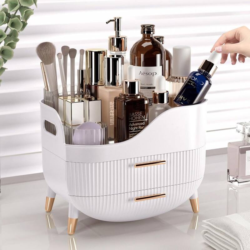 Makeup Organizer with Drawers - 7.3"D x 9.9"W x 7.9"H