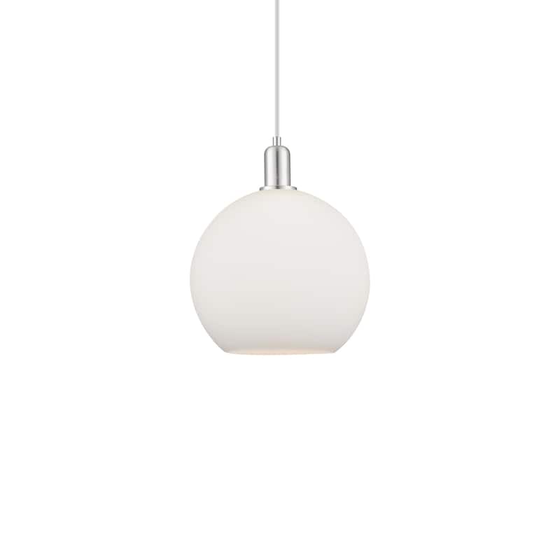 Innovations Lighting 716-1P-15-12 Athens Pendant Athens 12" Wide - Brushed Satin Nickel / Matte White
