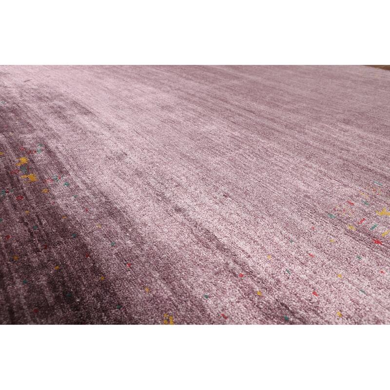 Purple Light Gabbeh Indian Square Area Rug Silk Carpet - 10'0" X 9'8"