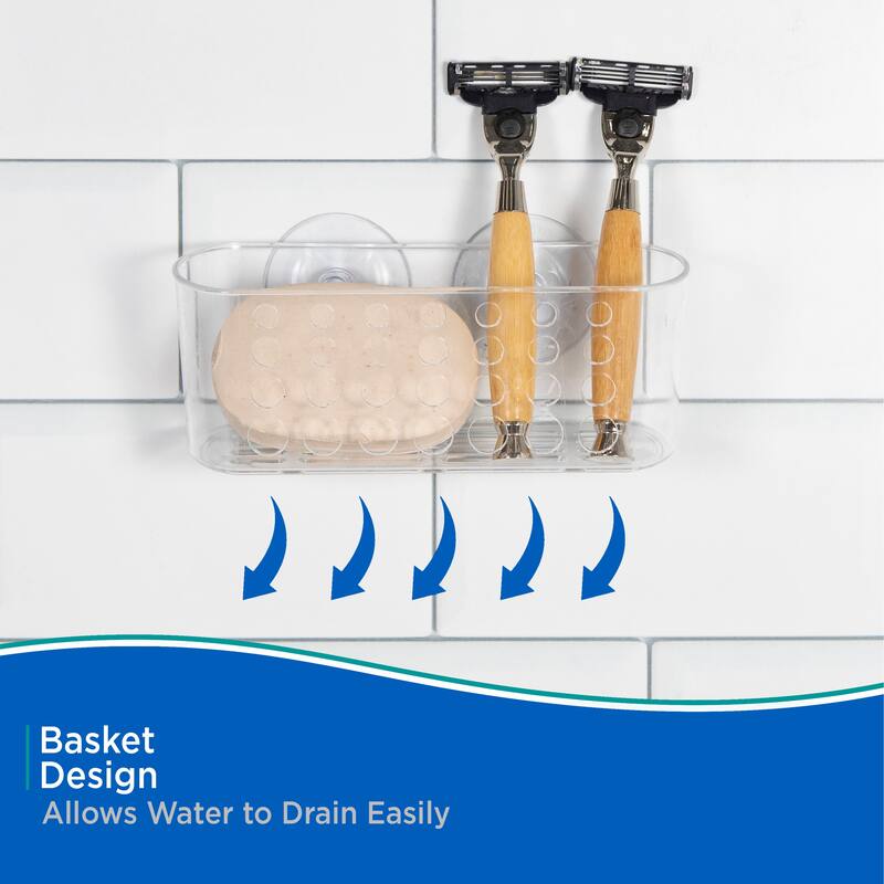 Kenney Small Suction Cup Basket Caddy - 2.53" L x 6.72" W x 3" H