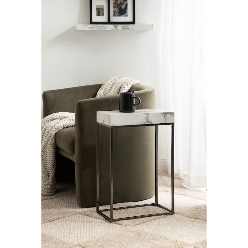 Kate and Laurel Karlsen Wood and Metal Slim Side Table