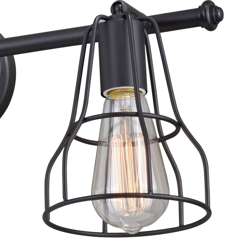 Clybourn 3 Light Bronze Adjustable Wire Cage Bathroom Vanity Fixture - 23-in W x 9.75-in H x 8.25-in D