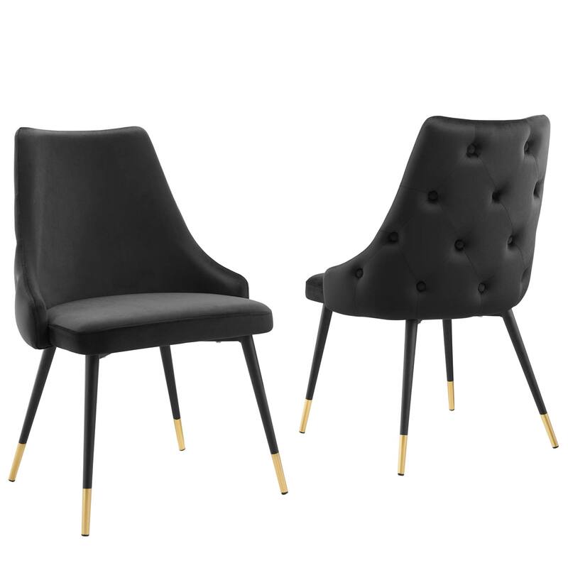 Modway Adorn Dining Side Chair Performance Velvet in Navy, Set of 2