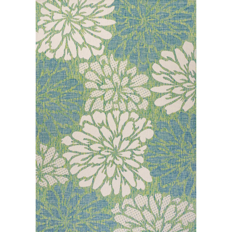 JONATHAN Y Floral Textured Weave Indoor/Outdoor Area Rug