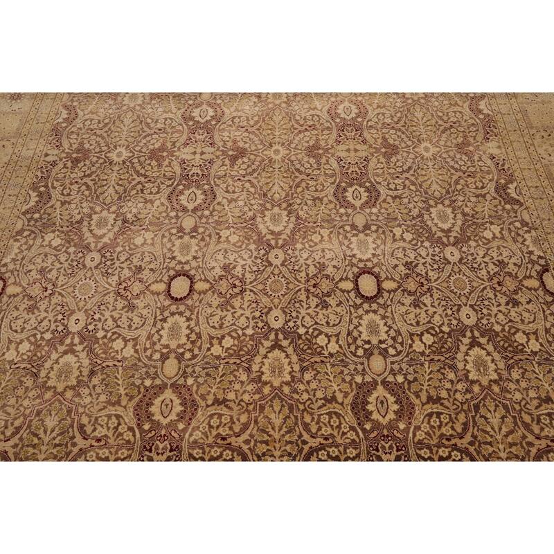 Hand Knotted Brown,Tan Persian Wool Oriental Area Rug (8x10) - 8' 1'' x 10' 2''