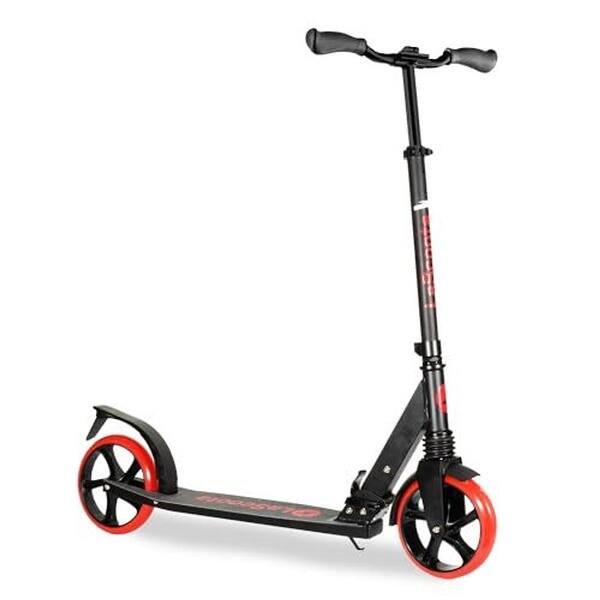 slide 2 of 10, Lascoota Kick Scooter for Adults & Teens. Lightweight Foldable Adult Scooter (Teen, Red)