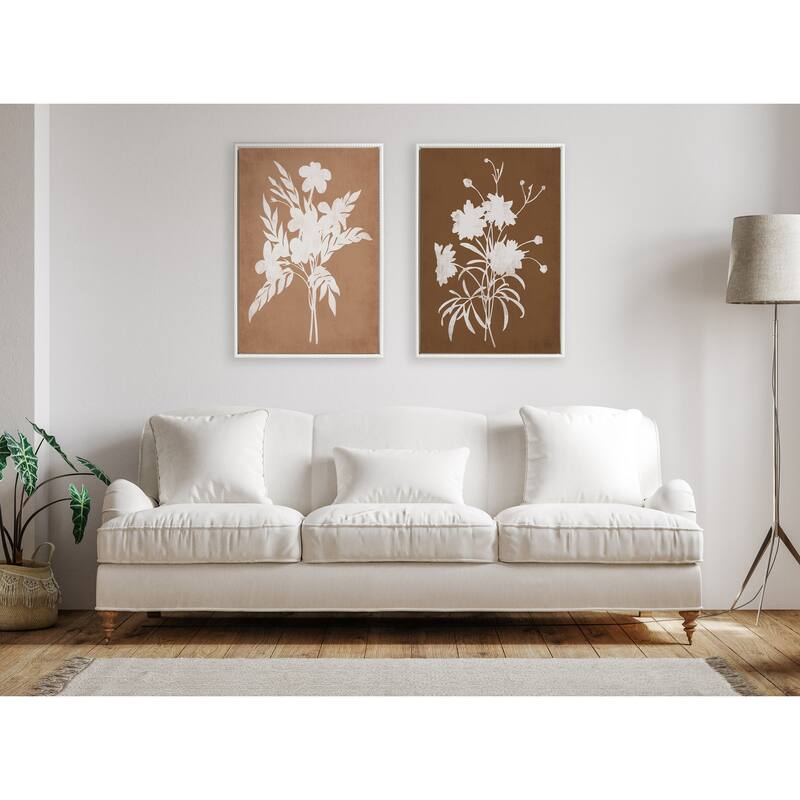 Kate and Laurel Sylvie Beaded Floral Canvas Art Set by Heather Dutton