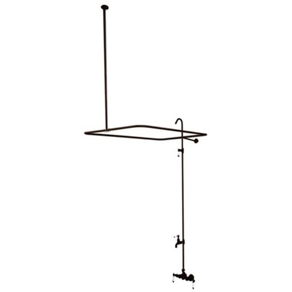 Kingston Brass CC65T Vintage Wall Mounted Clawfoot Tub Filler with Shower System and Porcelain Lever Handles