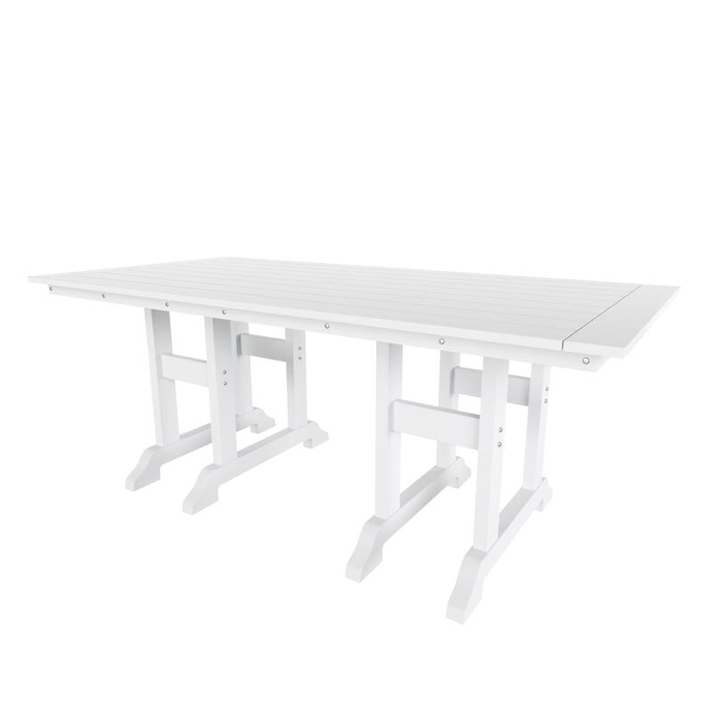 Laguna Hdpe All Weather Outdoor Patio 71" Rectangular Dining Table - White