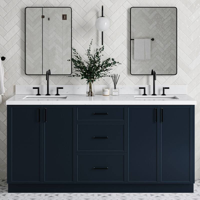 Ariel K72D-BC Kelly 72" Double Free Standing Vanity Cabinet Only