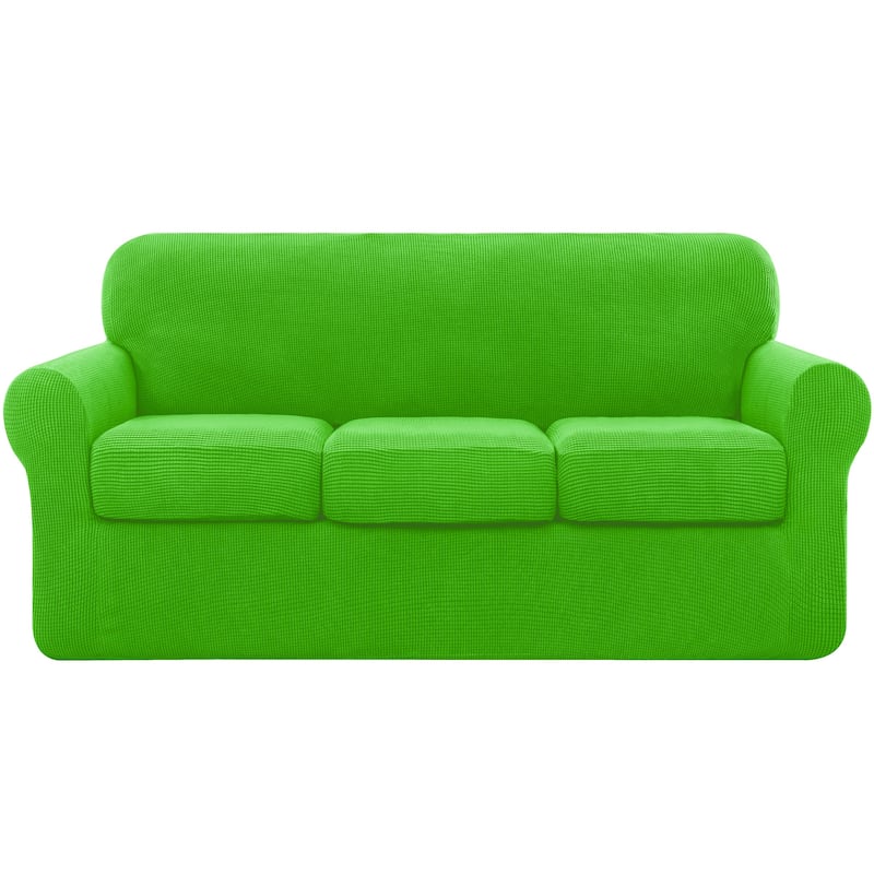 Subrtex Stretch Sofa Slipcover Cover with 3 Separate Cushion Cover - Grass Green