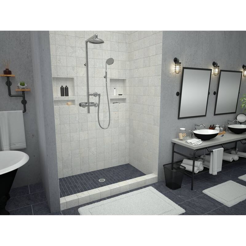 Tile Redi P3672CPVC Redi Base 72" x 36" Rectangular Shower Base with
