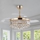 preview thumbnail 2 of 19, Kviflon 48" Crystal Fandelier Ceiling Fan with Light and Retractable Blades LED Dimmable for Bedroom Living Room - 48 Inches