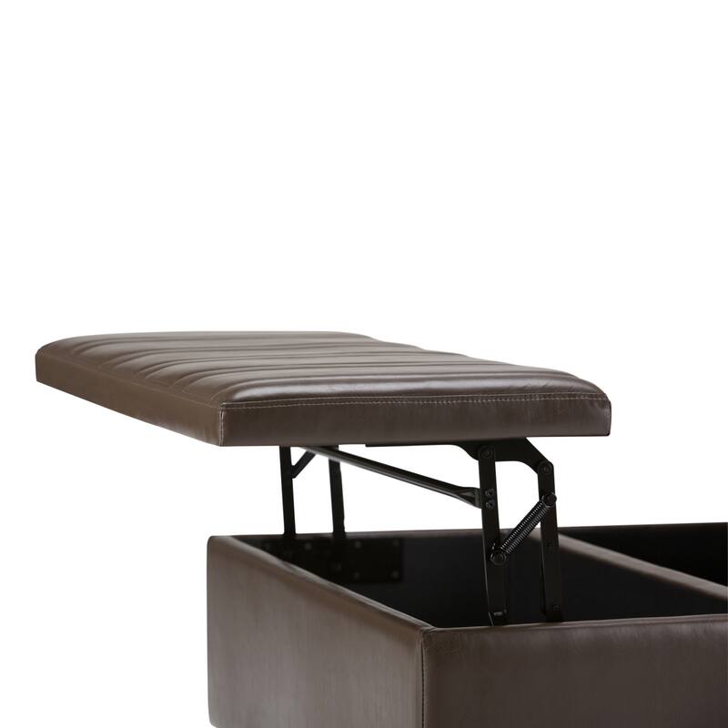 Coffee Table Storage Ottoman - Dark Brown
