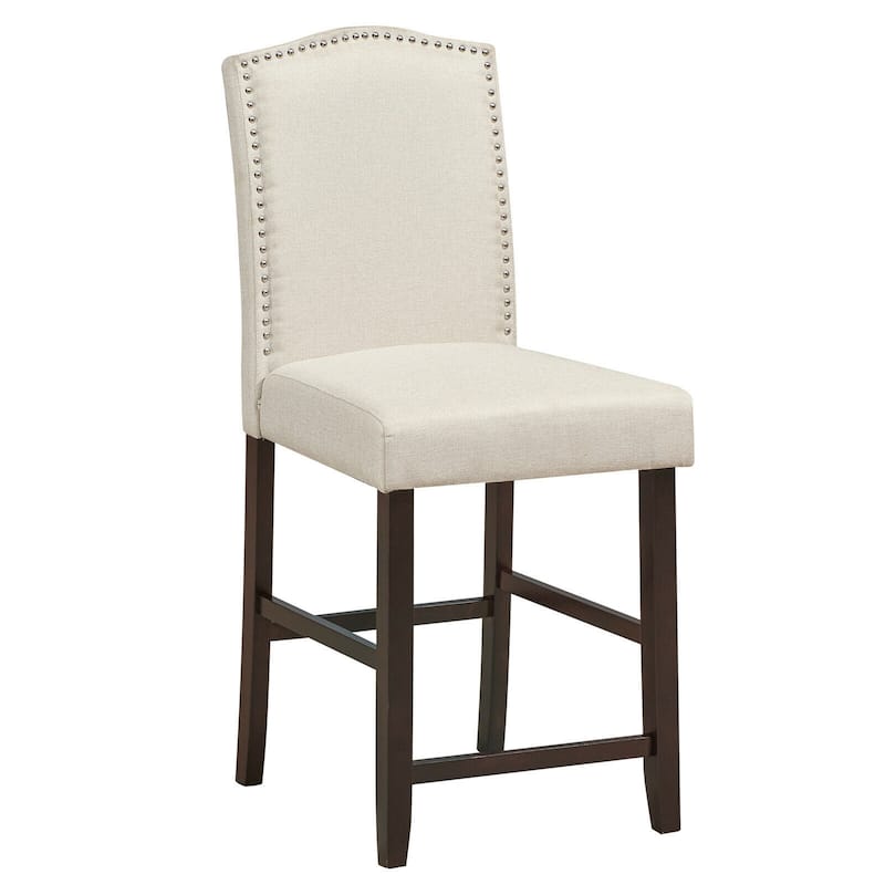 Gymax Set of 4 Fabric Barstools Nail Head Trim Counter Height Dining - See Details