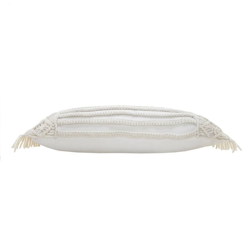 Sevita Hand Made Macrame Indoor Outdoor Throw Pillow