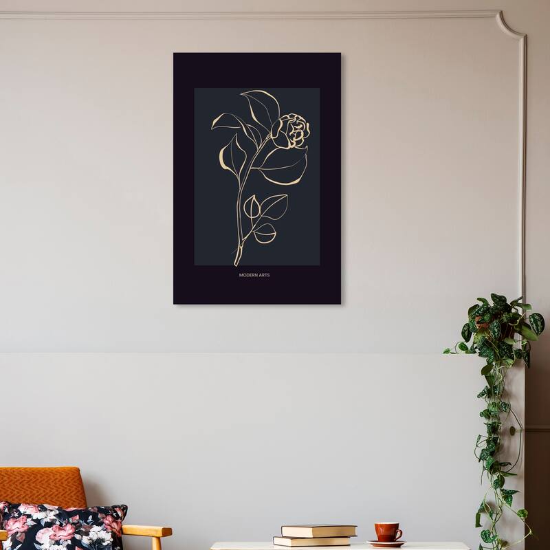 Wynwood Studio Canvas Floral and Botanical A Rose in a Neutral Background Wall Art Canvas Print - 20 x 30