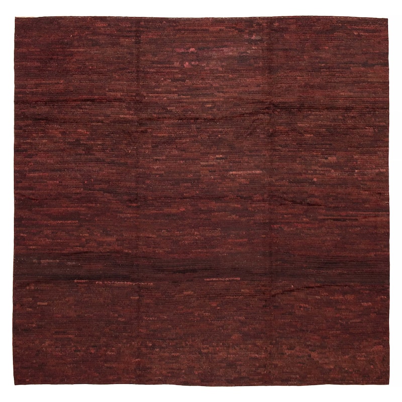 ECARPETGALLERY Hand-knotted Finest Peshawar Ziegler Burgundy Wool Rug - 9'10 x 9'8 - Dark Burgundy - 9'10 x 9'8