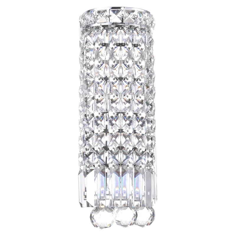 Colosseum 2 Light 5in Chrome Bathroom Sconce with Crystals - Chrome