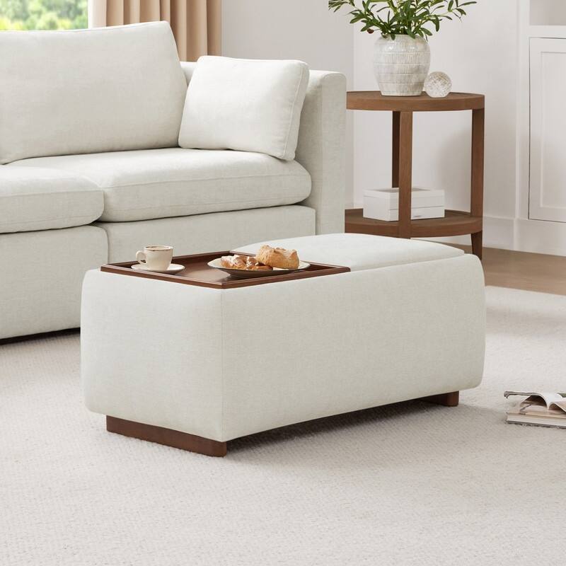 Spruce & Spring Bart Storage Ottoman Bench Rectangle Footrest