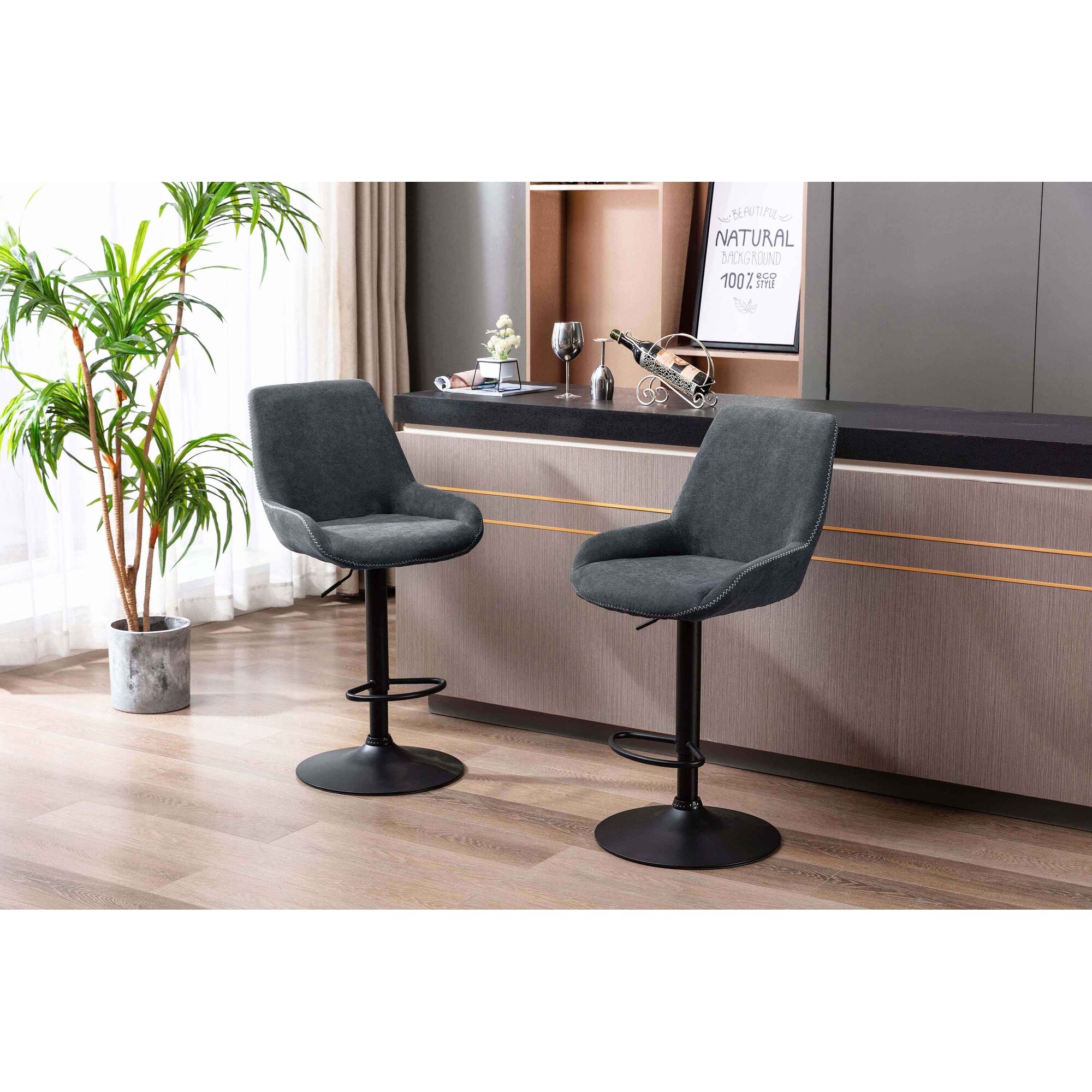 microfiber swivel bar stools