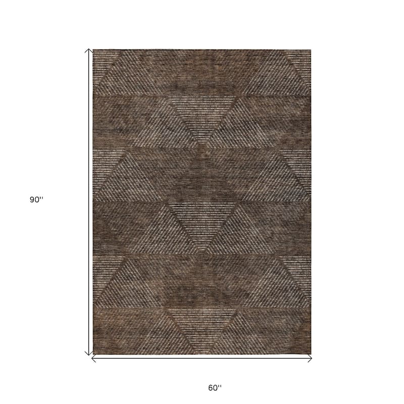 HomeRoots Geometric Transitional Rectangle Outdoor Rug